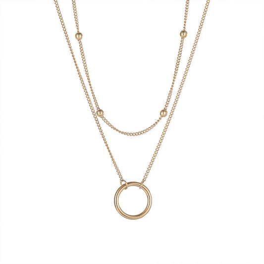 Double Layered Ring Necklace