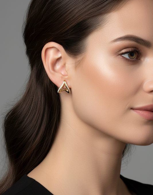 Inverted Heart Stone Earrings