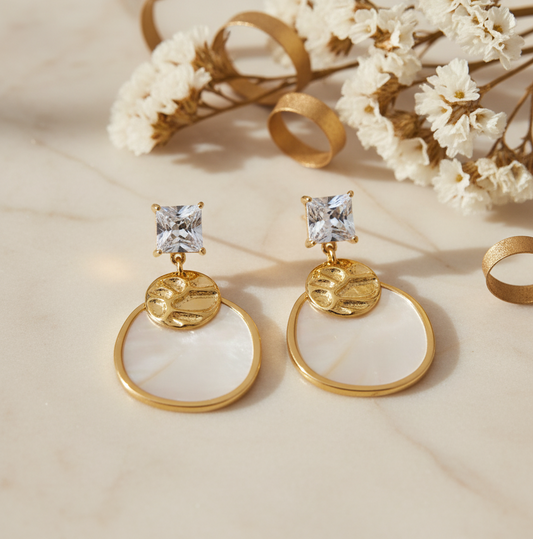 Retro Diamond Stone Earrings