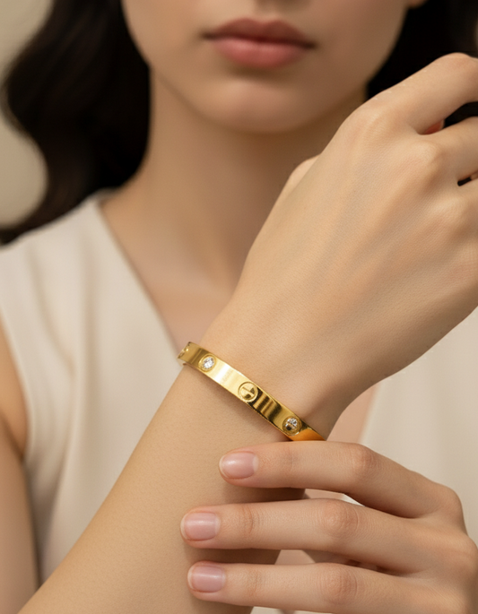 Diamond Studded Bangle Bracelet