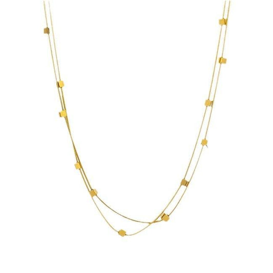 Double layered Square Beads Necklace
