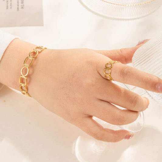Square Bracelet Ring Set