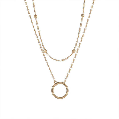 Double Layered Ring Necklace