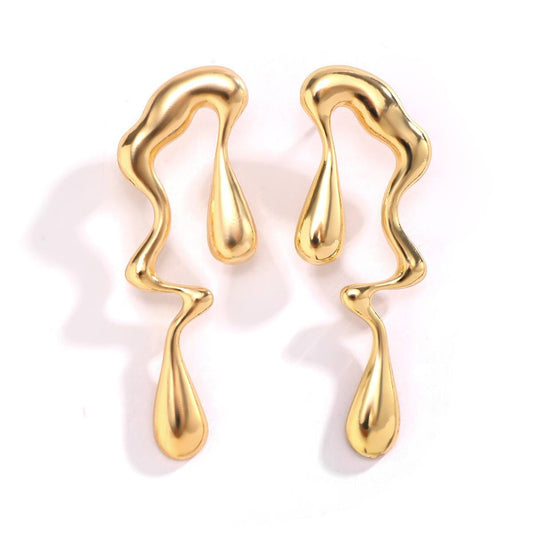 Waterdrop Golden Earrings