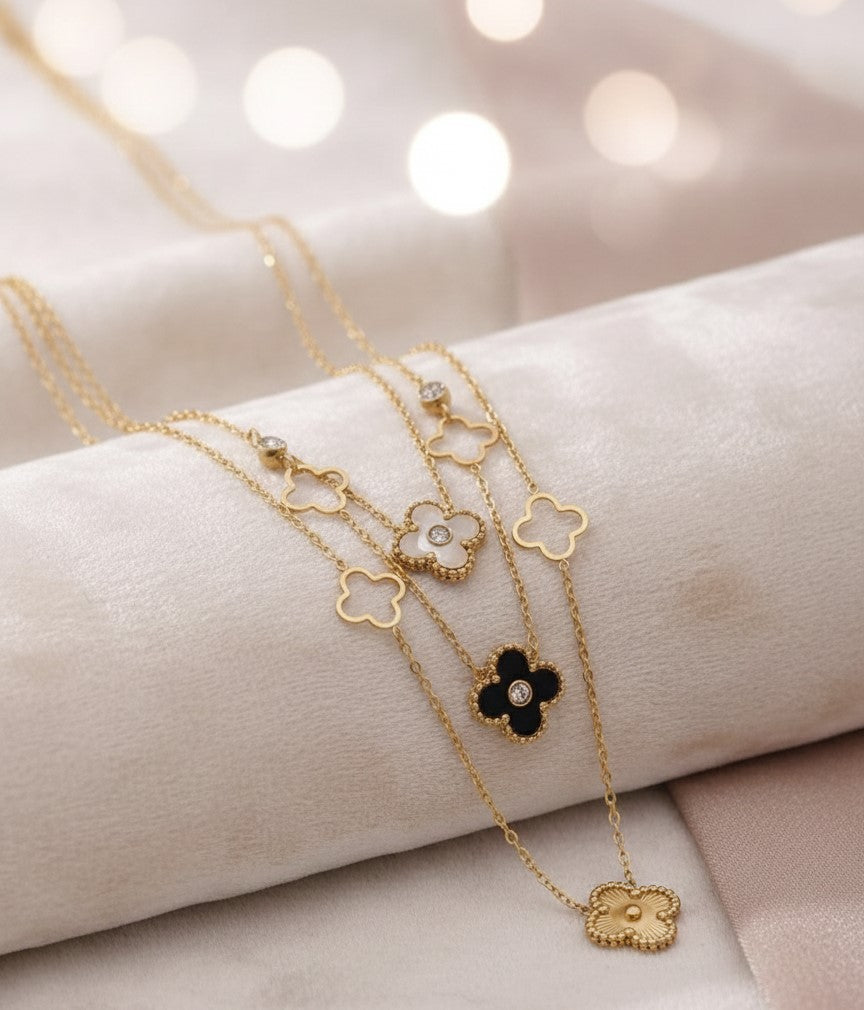 Stunning Three Layer Clover Necklace