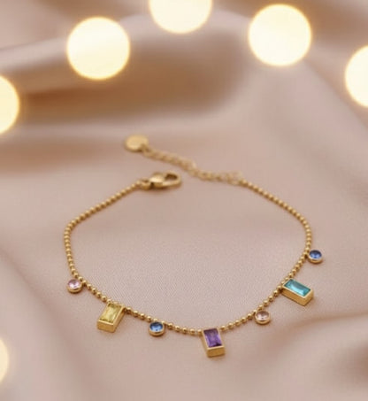 Multi Color Charms Chain Bracelet