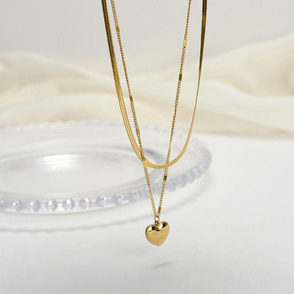 Two layered heart necklace
