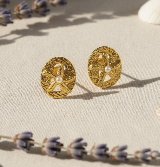 Starfish Oval Earrings
