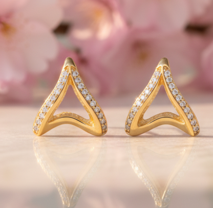 Inverted Heart Stone Earrings