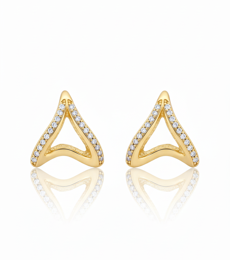 Inverted Heart Stone Earrings