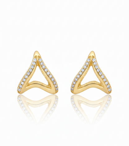 Inverted Heart Stone Earrings