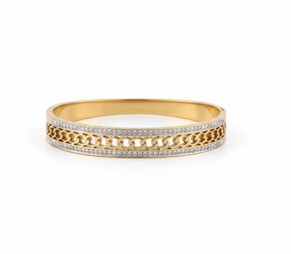 Gold Diamond Stripes Ethnic Wear Bracelet (Kada)