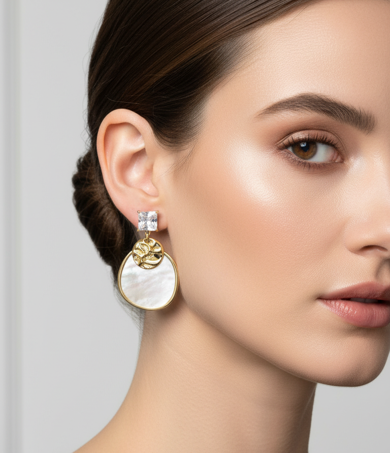 Retro Diamond Stone Earrings