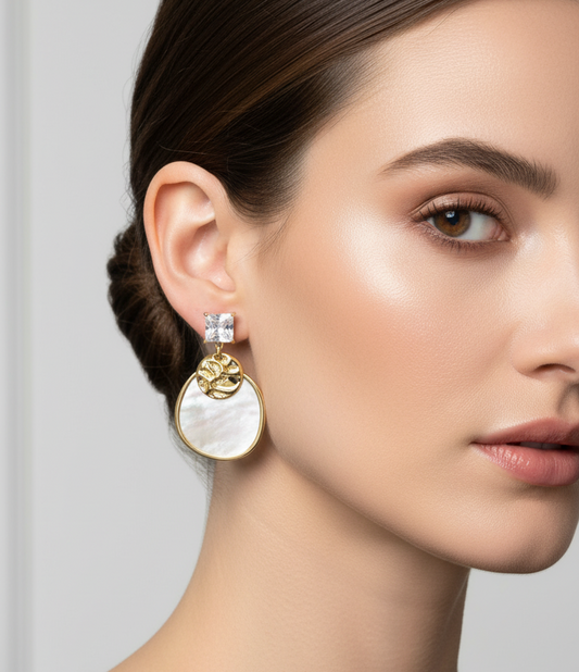 Retro Diamond Stone Earrings