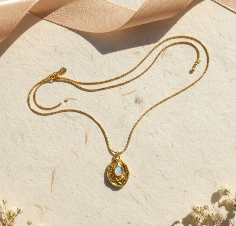 Small Stone Pendant Necklace