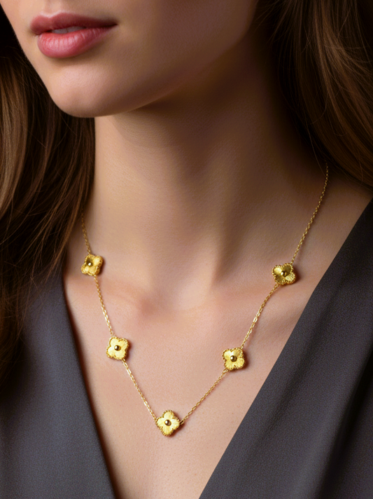 Golden Clovers Necklace