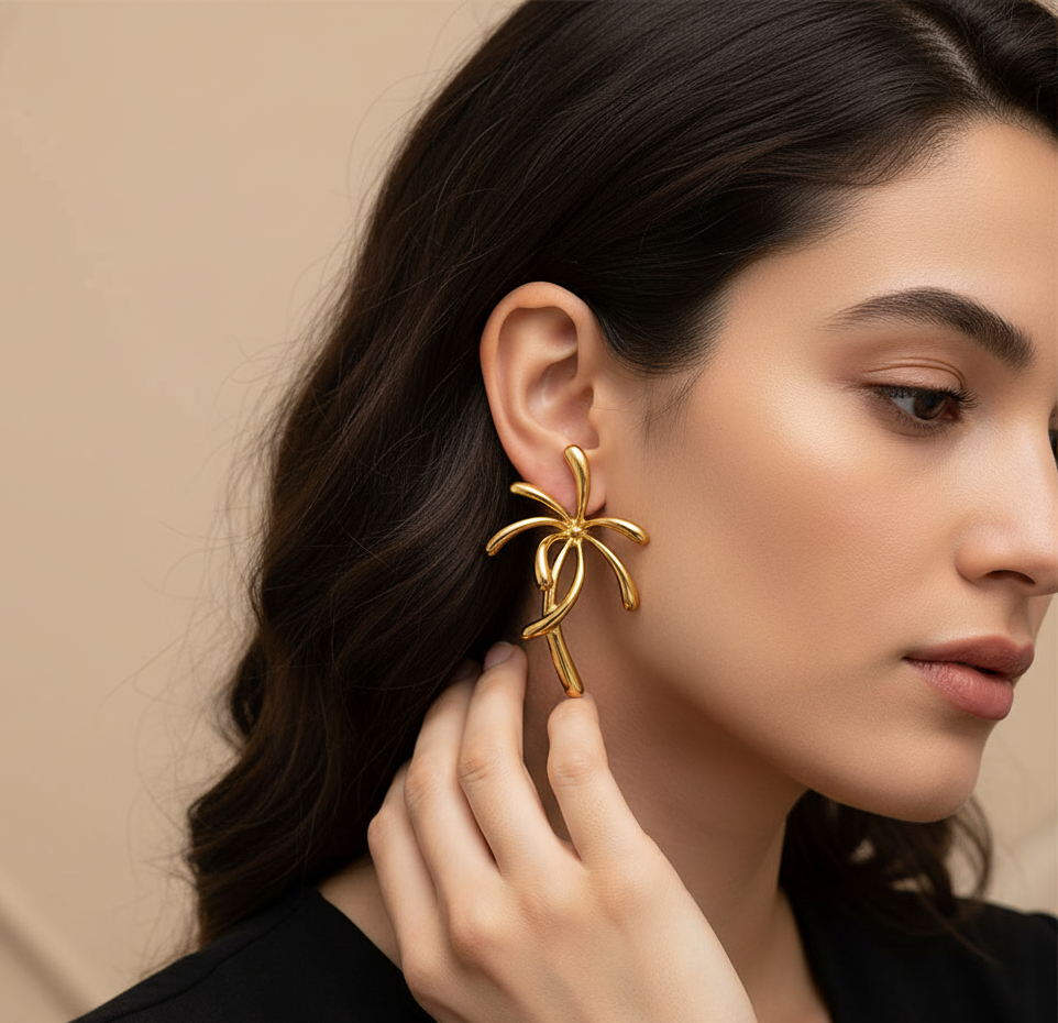 Big Flower Korean Earrings