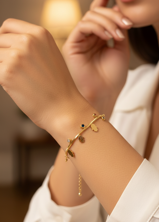 Hamsa Hand Charms Bracelet