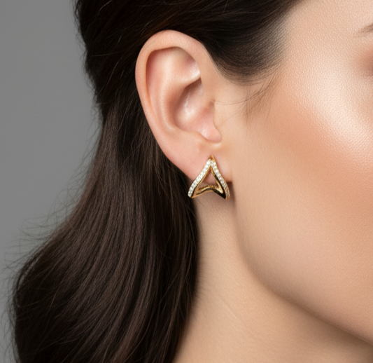 Inverted Heart Stone Earrings