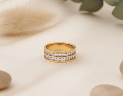 Multi Layer Diamonds Band Ring
