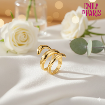 Spiral Three Layer Gold Ring