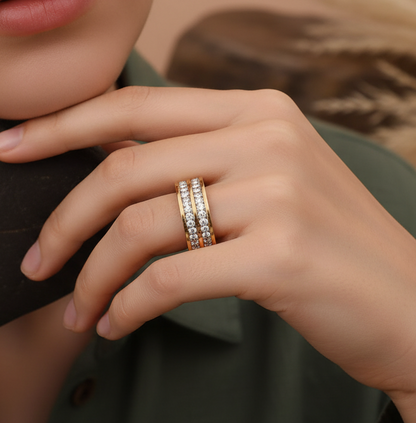 Multi Layer Diamonds Band Ring