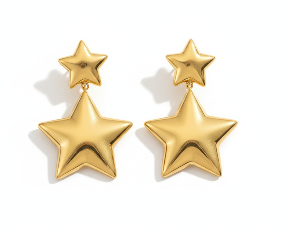 Double Star Drop Earrings