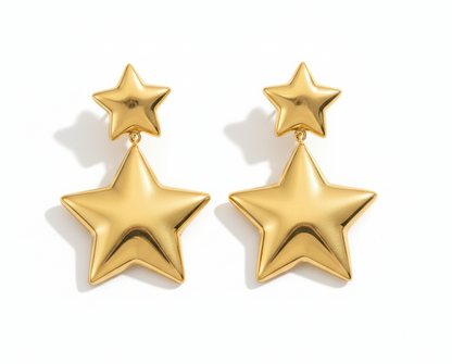 Double Star Drop Earrings