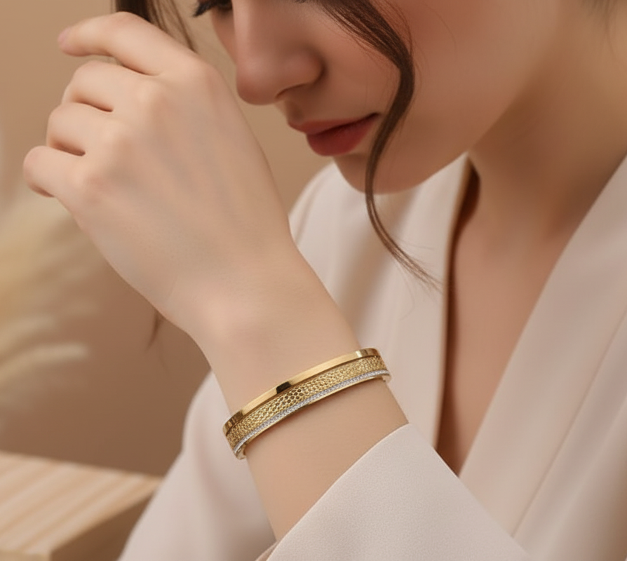 Gold Ethnic Wear Kada (Bracelet)