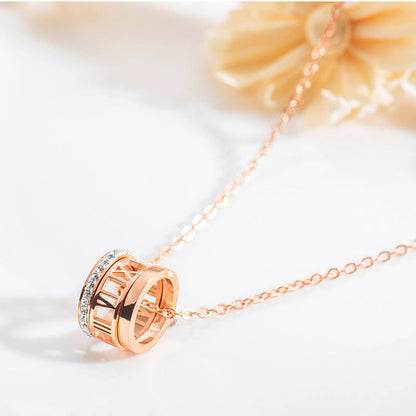 Roman Ring Rose Gold Necklace