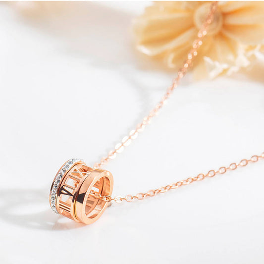 Roman Ring Rose Gold Necklace