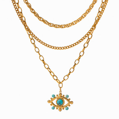 Three Layer Devil Eye Necklace