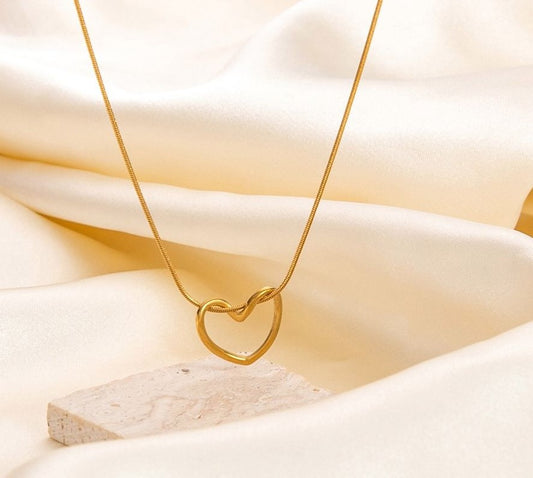 Hollow Heart Pendant with Chain