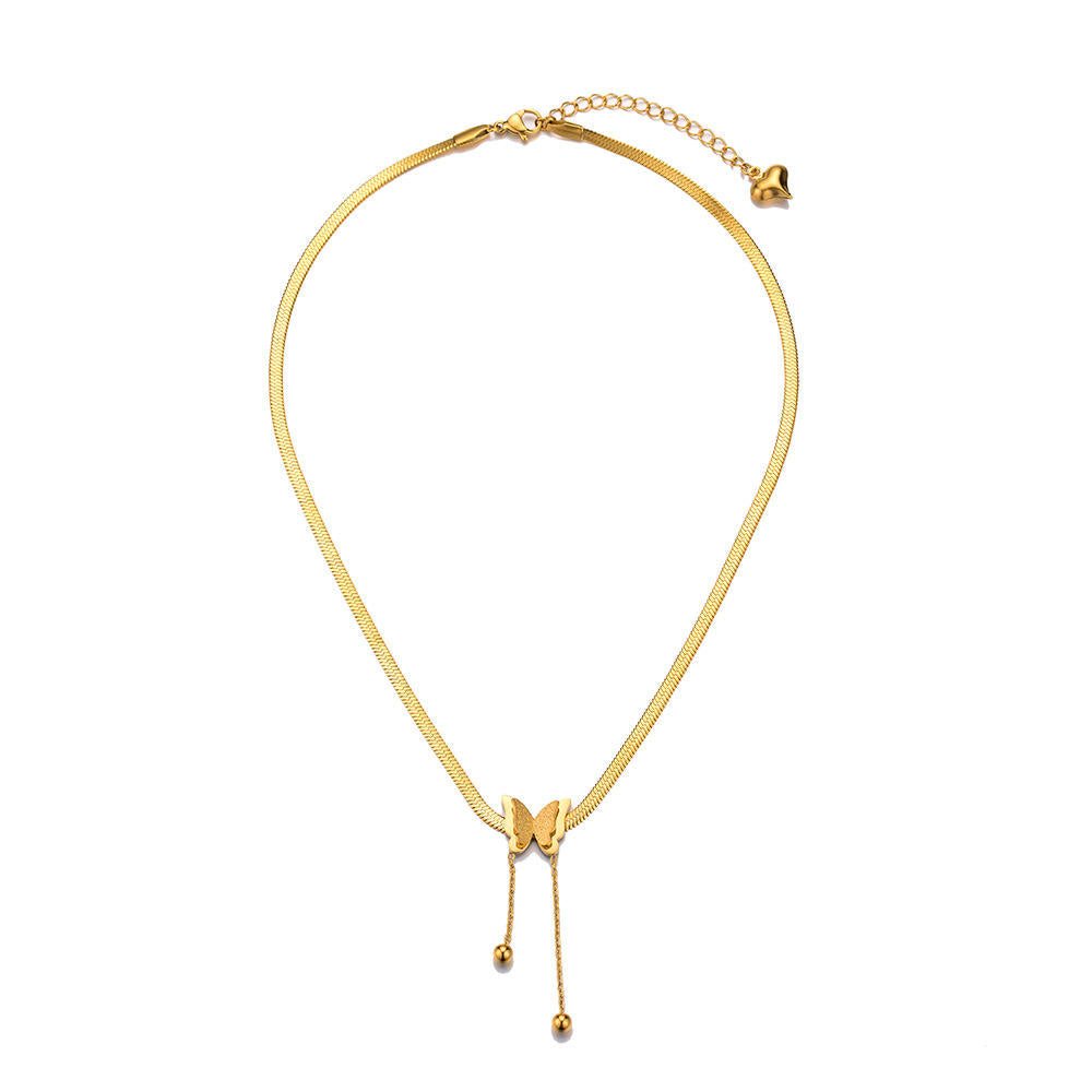 Butterfly with Snake Chain Necklace