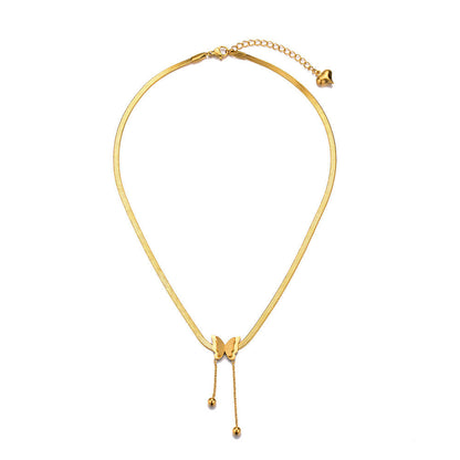 Butterfly with Snake Chain Necklace