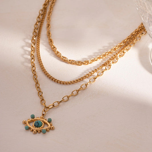 Three Layer Devil Eye Necklace