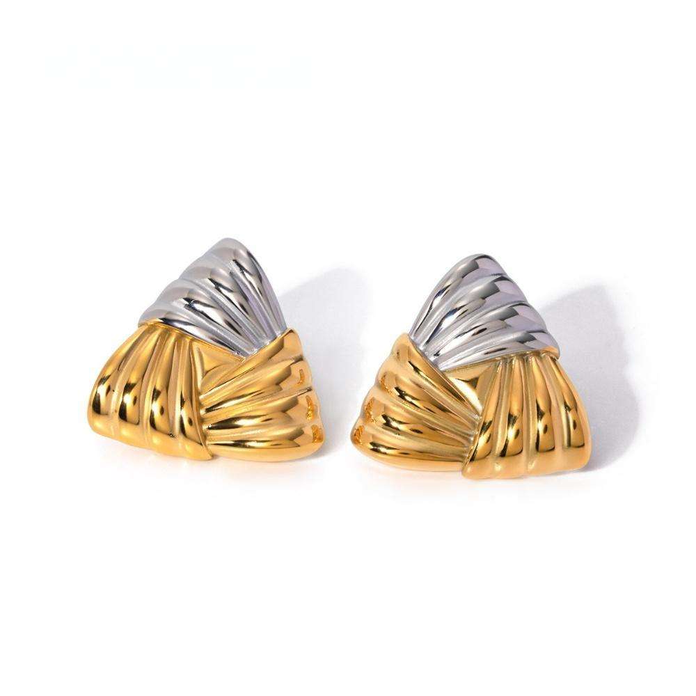Two Tone Triangle Studs