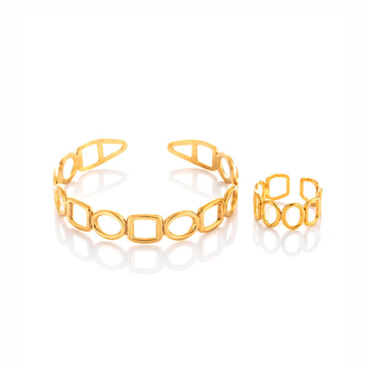 Square Bracelet Ring Set