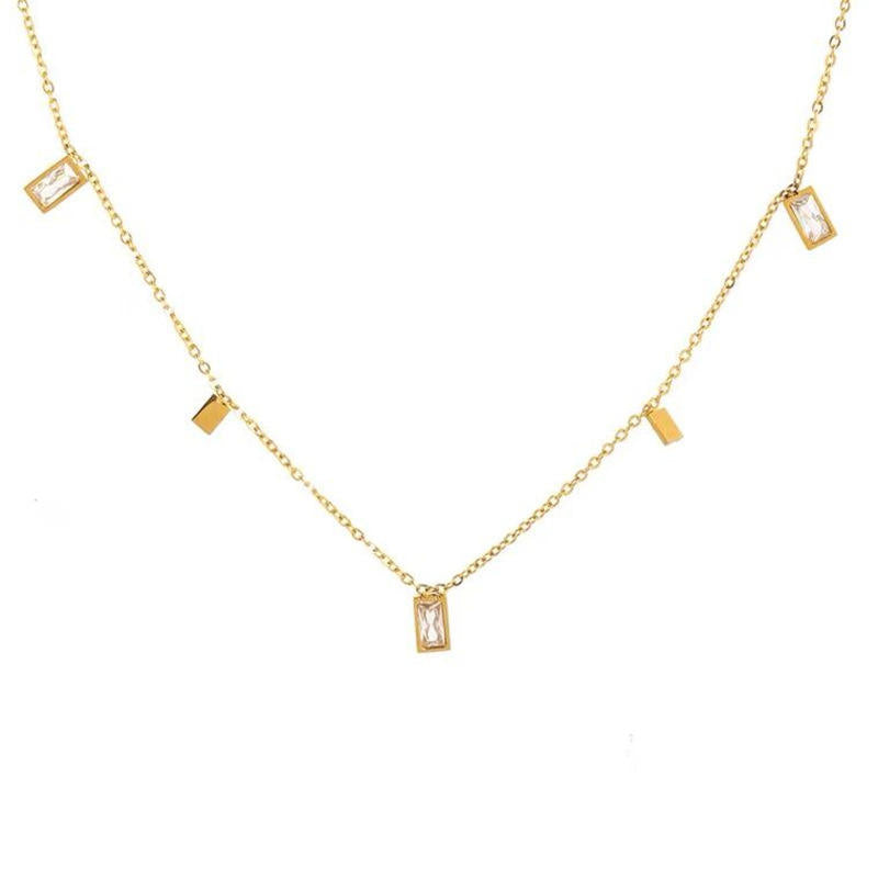 Crystal Tassel Charms Necklace