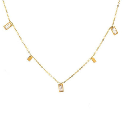 Crystal Tassel Charms Necklace