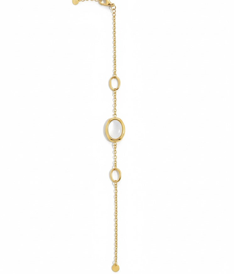 White Stone Chain Bracelet