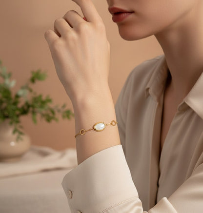 White Stone Chain Bracelet