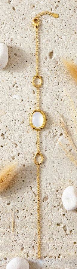 White Stone Chain Bracelet