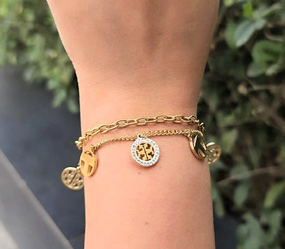 Medallion Charms Layered Bracelet