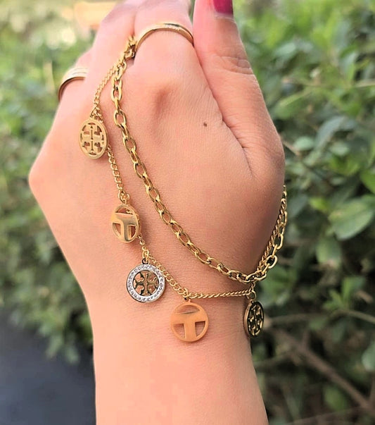 Medallion Charms Layered Bracelet
