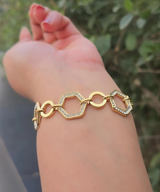 Elegant Hexagon Style Bracelet