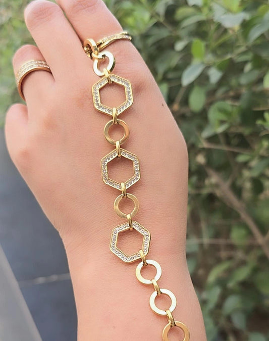 Elegant Hexagon Style Bracelet