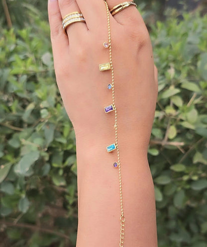 Multi Color Charms Chain Bracelet