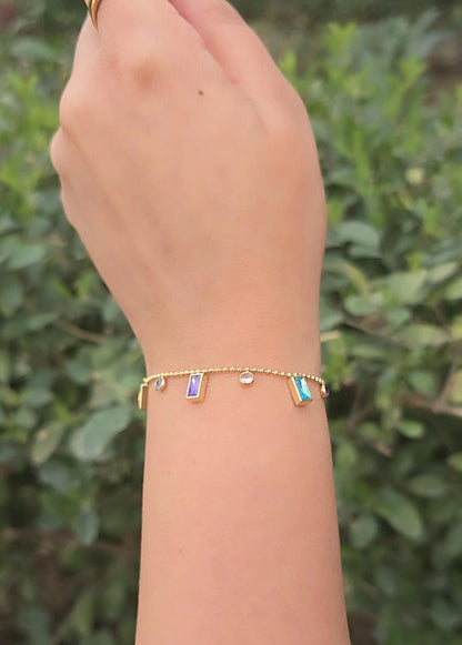 Multi Color Charms Chain Bracelet