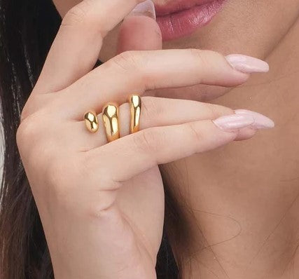 Spiral Three Layer Gold Ring